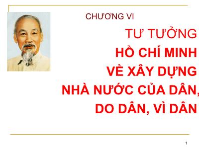 Bài giảng Tư tưởng Hồ Chí Minh - Chương VI: Tư tưởng Hồ Chí Minh về xây dựng nhà nước của dân, do dân, vì dân