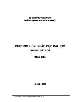 Chương trình giáo dục đại học - Khoa điện - Trường Đại học Bách khoa Hà Nội