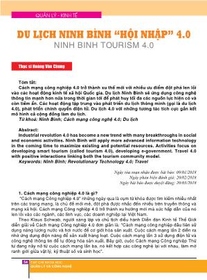 Du lịch Ninh Bình hội nhập 4.0