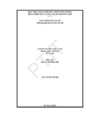 Giáo trình cơ sở văn hóa Việt Nam - Nguyễn Thị Minh Thái