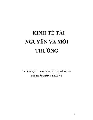 Giáo trình Kinh tế tài nguyên và môi trường - Lê Ngọc Uyển