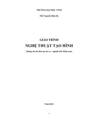 Giáo trình Nghệ thuật tạo hình (Phần 1) - Nguyễn Hữu Dỵ