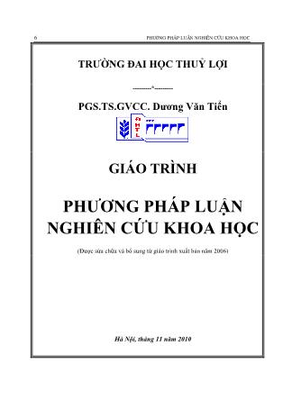 Giáo trình Phương pháp luận nghiên cứu khoa học - Dương Văn Tiển