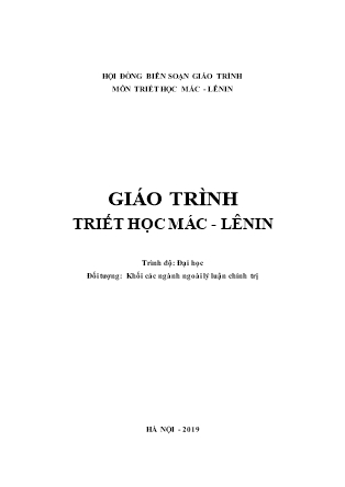 Giáo trình Triết học Mác - Lênin - Phạm Văn Đức