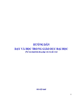 Hướng dẫn dạy và học trong giáo dục đại học