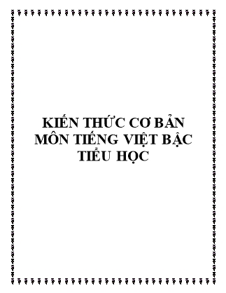 Kiến thức cơ bản môn Tiếng Việt bậc tiểu học