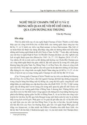 Nghệ thuật Champa thế kỷ 11 và 12 trong mối quan hệ với đế chế Chola qua con đường Hải Thương