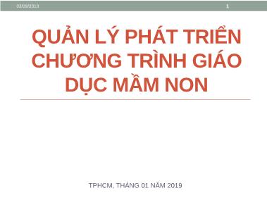 Quản lý phát triển chương trình giáo dục mầm non