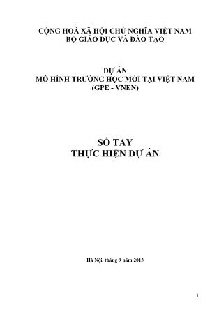 Sổ tay thực hiện dự án Mô hình trường học mới tại Việt Nam