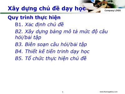 Xây dựng chủ đề dạy học