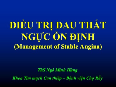 Bài giảng Điều trị đau thắt ngực ổn định