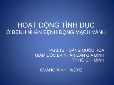 Bài giảng Hoạt động tình dục ở bệnh nhân bệnh động mạch vành
