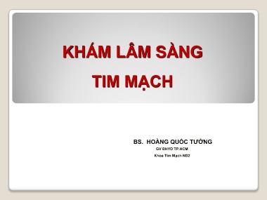 Bài giảng Khám lâm sàng tim mạch