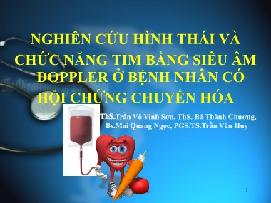 Bài giảng Nghiên cứu hình thái và chức năng tim bằng siêu âm Doppler ở bệnh nhân có hội chứng chuyển hóa