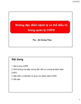 Bài giảng Những đặc điểm bệnh lý có thể điều trị trong quản lý COPD