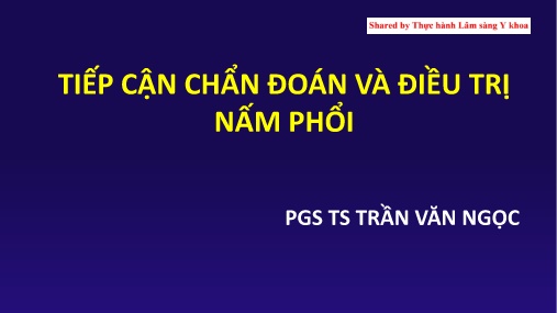 Bài giảng Tiếp cận chẩn đoán và điều trị nấm phổi