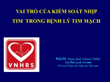 Bài giảng Vai trò của kiểm soát nhịp tim trong bệnh lý tim mạch