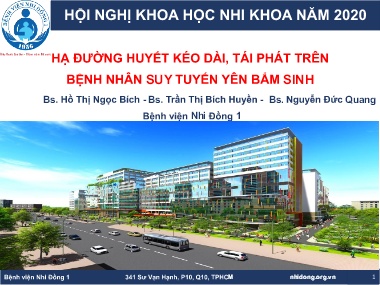 Báo cáo Hạ đường huyết kéo dài, tái phát trên bệnh nhân suy tuyến yên bẩm sinh