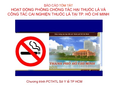 Báo cáo Hoạt động phòng chống tác hại thuốc lá và công tác cai nghiện thuốc lá tại TP. Hồ Chí Minh
