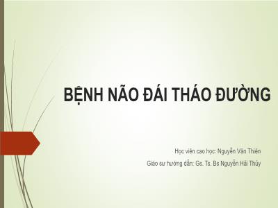 Đề tài Bệnh não đái tháo đường