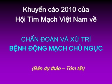 Đề tài Chẩn đoán và xử trí bệnh động mạch chủ ngực