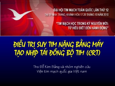 Đề tài Điều trị suy tim nặng bằng máy tạo nhịp tái đồng bộ tim (CRT)