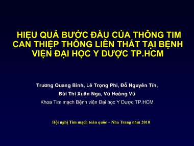 Đề tài Hiệu quả bước đầu của thông tim can thiệp thông liên thất tại bệnh viện đại học y dược TP.HCM