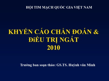 Đề tài Khyến cáo chẩn đoán và điều trị ngất 2010