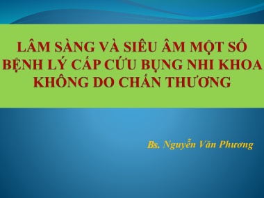 Đề tài Lâm sàng và siêu âm một số bệnh lý cấp cứu bụng nhi khoa không do chấn thương