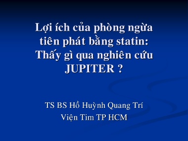Đề tài Lợi ích của phòng ngừa tiên phát bằng Satin: Thấy gì qua nghiên cứu Jupiter