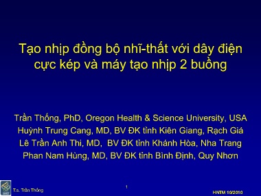 Đề tài Tạo nhịp đồng bộ nhĩ - Thất với dây điện cực kép và máy tạo nhịp 2 buồng