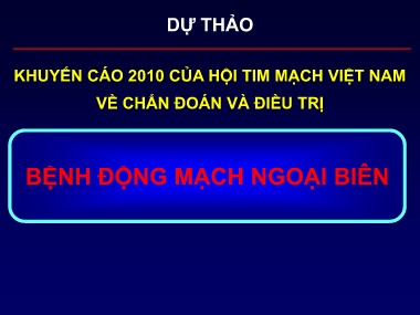 Đề tài Thảobệnh động mạch ngoại biên