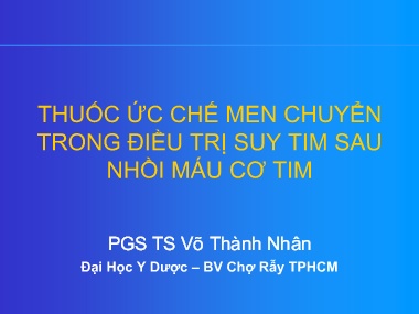 Đề tài Thuốc ức chế men chuyển trong điều trị suy tim sau nhồi máu cơ tim
