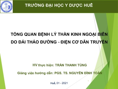 Đề tài Tổng quan bệnh lý thần kinh ngoại biên do đái tháo đường điện cơ dẫn truyền