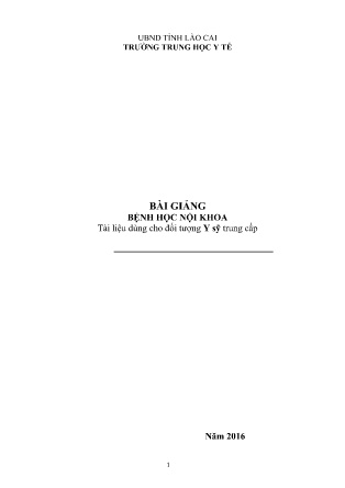 Giáo trình Bệnh học nội khoa
