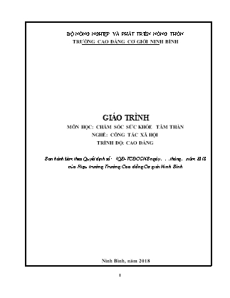 Giáo trình Chăm sóc sức khỏe tâm thần