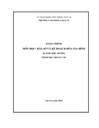 Giáo trình Dân số và kế hoạch hóa gia đình