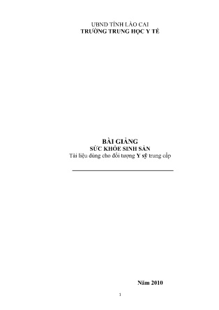 Giáo trình Sức khỏe sinh sản