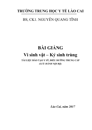 Giáo trình Vi sinh vật – Ký sinh trùng