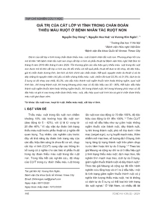 Tài liệu Giá trị của cắt lớp vi tính trong chẩn đoán thiếu máu ruột ở bệnh nhân tắc ruột non