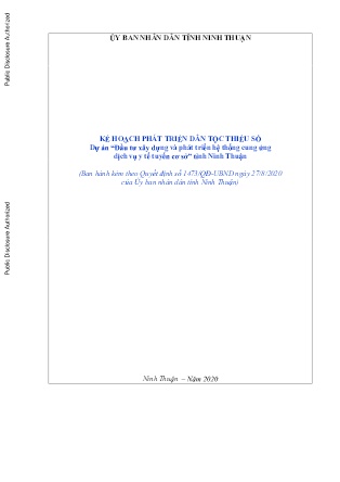 Tài liệu Kế hoạch phát triển dân tộc thiểu số dự án “Đầu tư xây dựng và phát triển hệ thống cung ứng dịch vụ y tế tuyến cơ sở” tỉnh Ninh Thuận